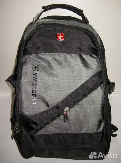Зелено черный рюкзак Swiss 2 осн отдела
