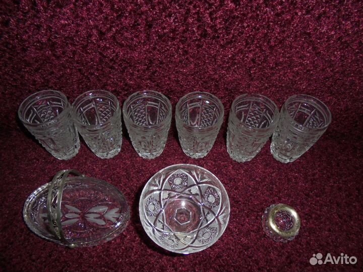 Набор чешских изделий из хрусталя