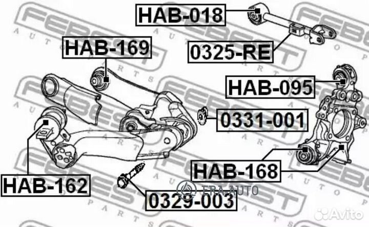 Febest 0329-003 Болт с эксцентриком honda CR-V RE3