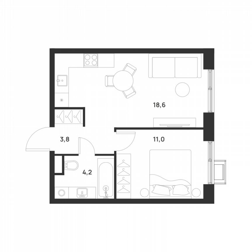 1-к. квартира, 37,6 м², 15/17 эт.