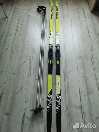 Лыжи беговые fisher коньковые+ палки