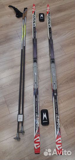 Лыжи salomon equipe skate7, ботинки Salomon, палки