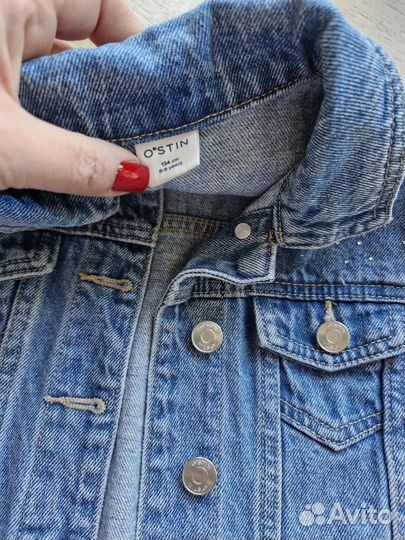 Джинсовая куртка для девочки, Ostin, 134