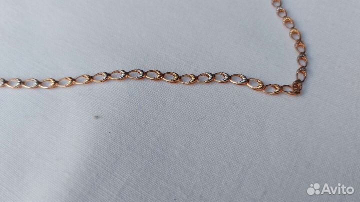 Золотая цепь и золотые серьги-кольца 585 комплект