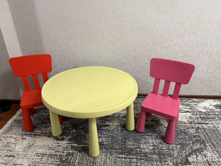 Детский стол и стул IKEA маммут