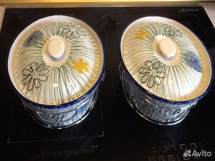 2 формы для запекания тушения с крышками керамика