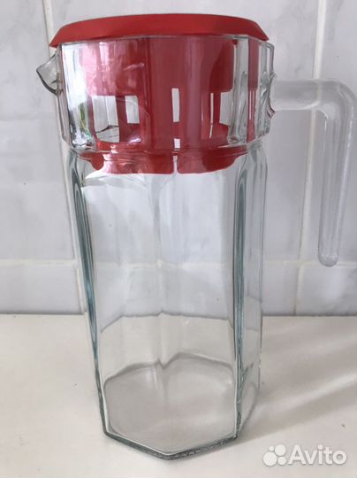 Кувшин графин с крышкой стекло