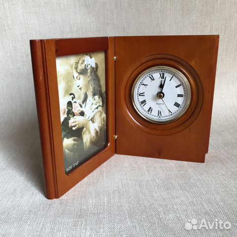 Настольные часы с рамкой woodmax. russian reilways