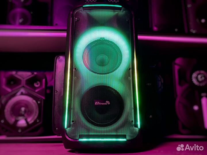 Мощная колонка Eltronic 800вт с LED подсветкой