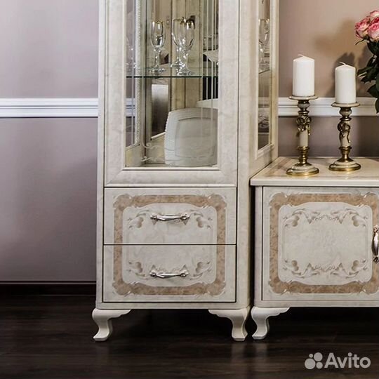 Мебель в гостиную Патрисия 1+тв +1 крем