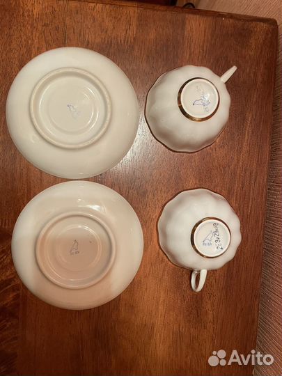 Чайная пара Дулево, фарфор, СССР