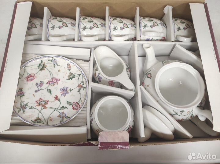 Чайный сервиз корал вьюнок. 15 предметов