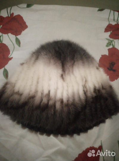 Шапка норковая женская вязаная