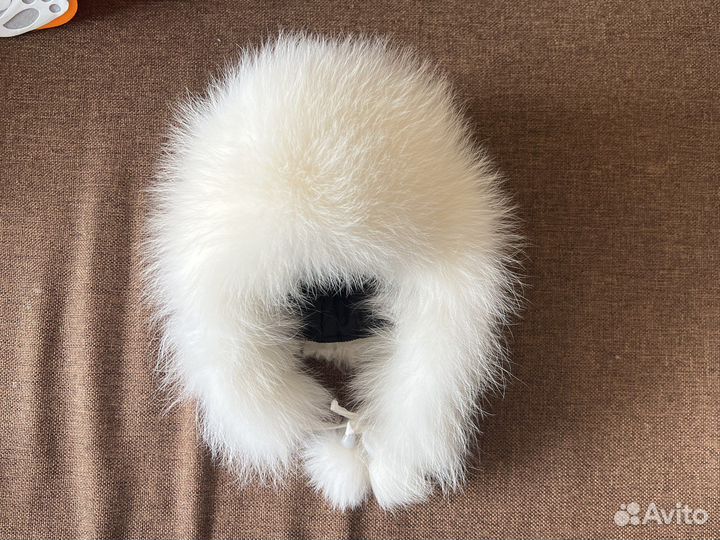 Шапка меховая песец на синтепоне