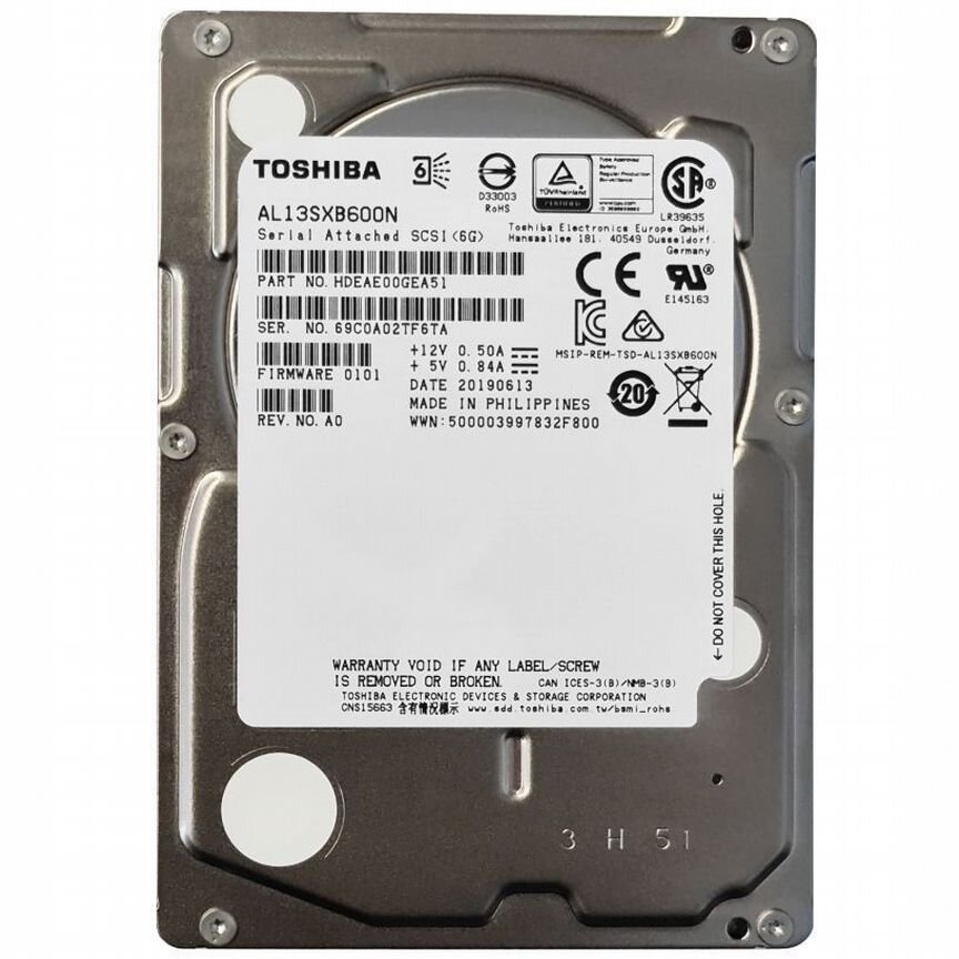 [AL13SXB600N] Жесткий Диск Toshiba 600gb Sas 2.5 Hdd Al13sxb600n