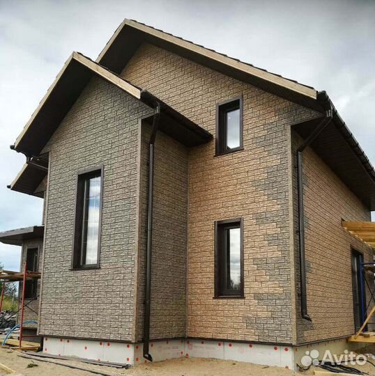 Фасадная панель Ю-Пласт Стоун-Хаус сланец (бурый)