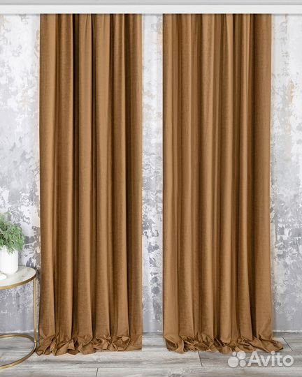 Шторы бархат беллиссимо тоффи новые пошив