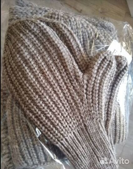Шапка снуд варежки новые