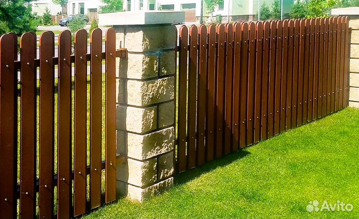Забор из евроштакетника цена качественно
