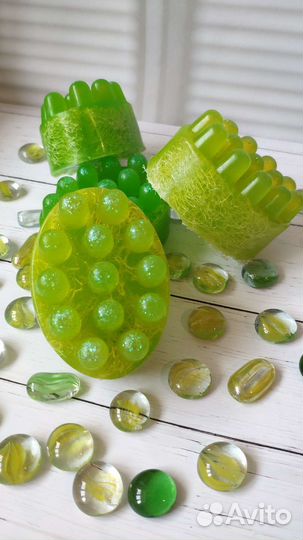 Массажное антицеллюлитное мыло с люфой,кофе