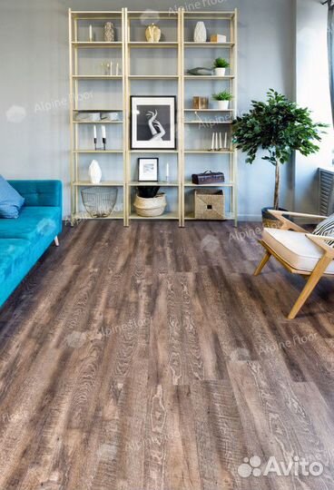 Кварцвиниловая клеевая плитка Alpine Floor