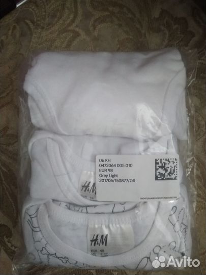 Боди H&M 98 комплект 3 штуки