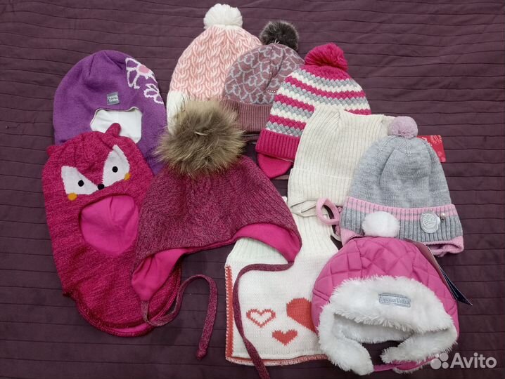 Шапка шлем варежки перчатки