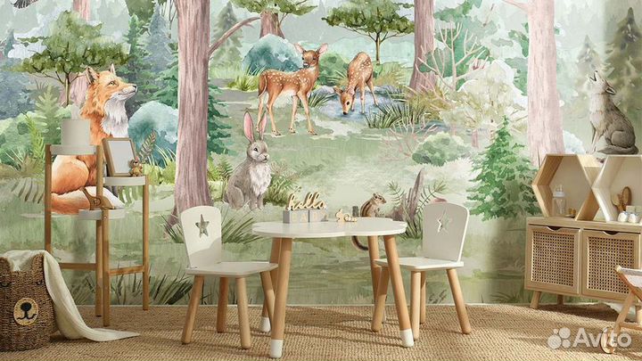 Обои детские олени - любые картинки - на заказ