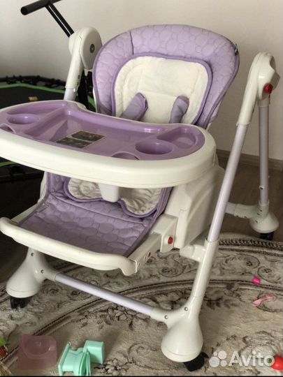 Стульчик для кормления babyton 2 в 1 пурпурный