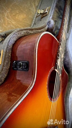 Трансакустическая гитара массив Ели-Cherry Burst