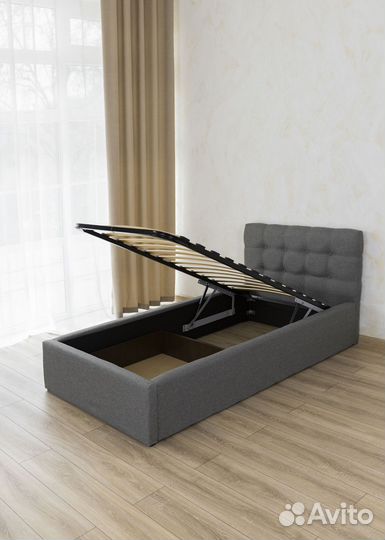 Кровать 90х200 с подъемным механизмом рогожка