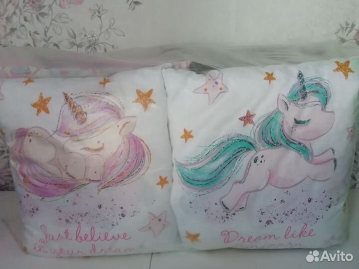 Бортики 12 подушек,простынь на резинке