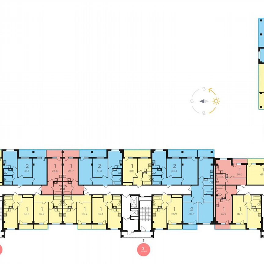 2-к. квартира, 63,8 м², 10/15 эт.