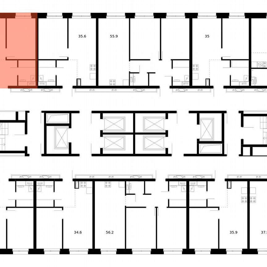 1-к. квартира, 35,9 м², 15/53 эт.