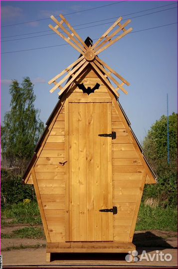 Дачный туалет деревянный BLU784