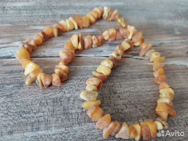 Янтарные бусы не обработанные детские