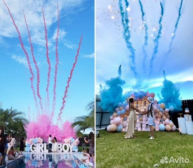 Салют батарея для Гендер пати красный и синий