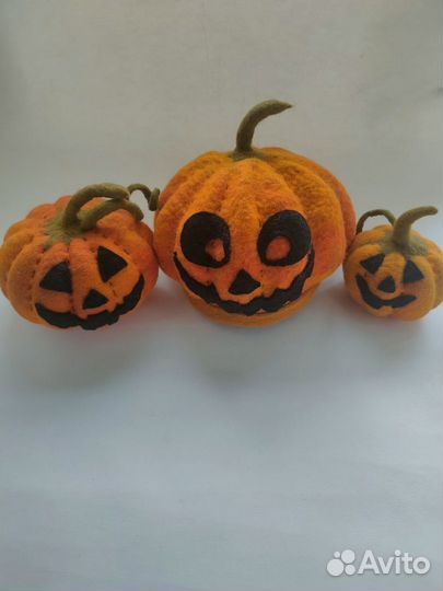 Тыквы интерьерные войлочные