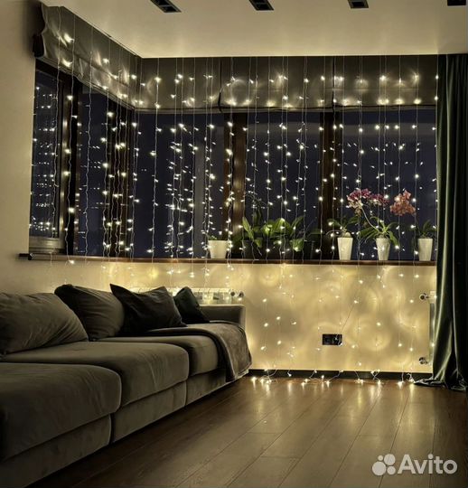 Гирлянда штора 3х3 метра