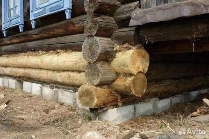 Замена венцов ремонт подъём домов