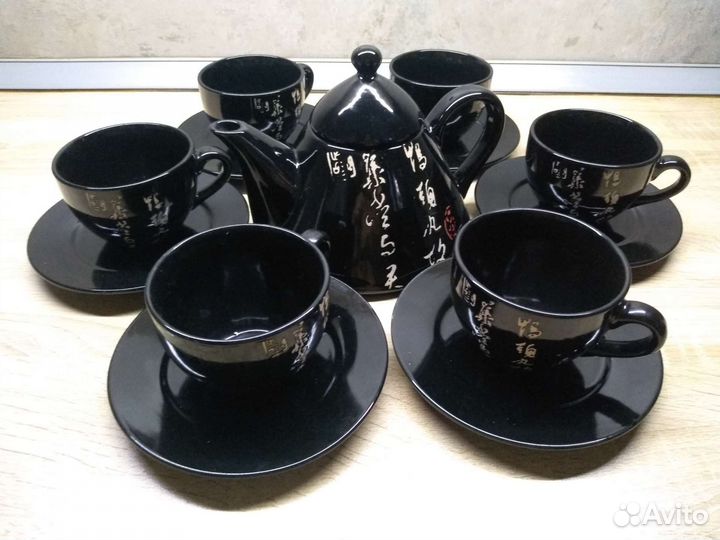 Чайный сервиз mitsui 15 предмет керамика иероглифы