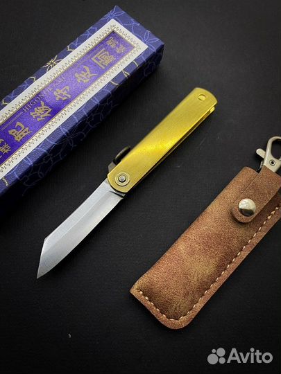 Higonokami Японский складной нож с чехлом (19-BR)