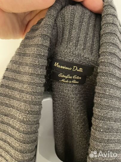 Кардиган massimo dutti муж серый (L, 50 ru) хлопок