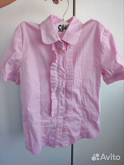 Рубашка розовая для девочки 140