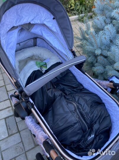 Коляска Люксмам 2в1 и 3 в1 (серая )