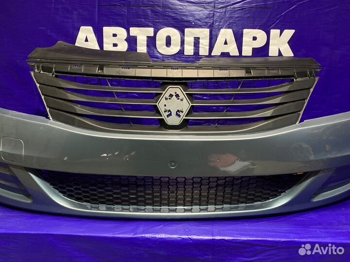 Бампер передний Renault Logan 09-14 Ф2 Голубой