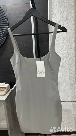 Zara оригинал платье мини с круглым вырезом