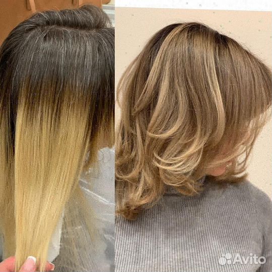 Окрашивание и стрижки (air touch, амбре, шатуш)