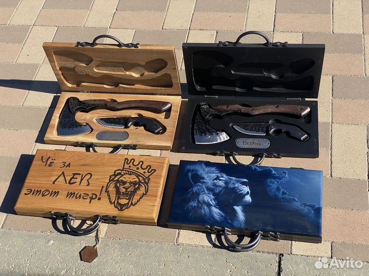 Набор нож и топор в кейсе карагач