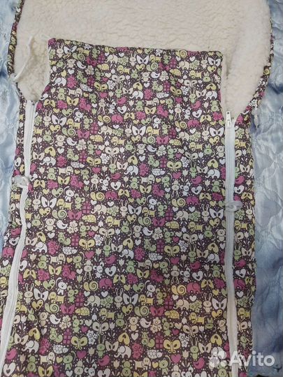 Меховой конверт в коляску овчина